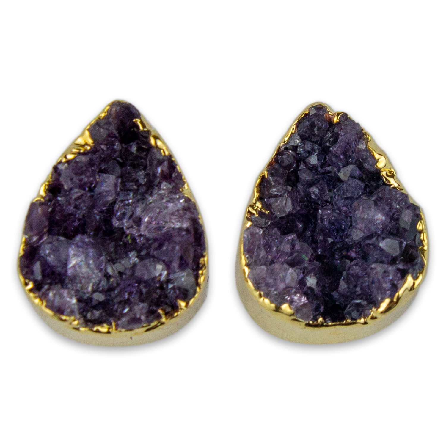Drop | Amethyst Druzy Stud Earrings