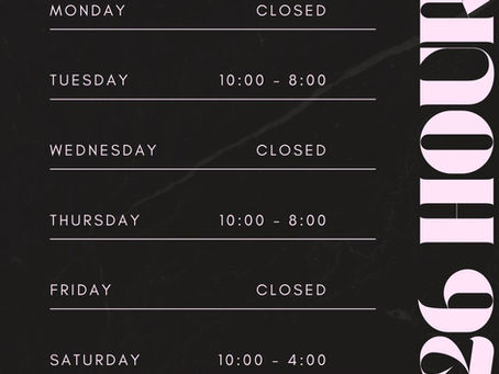 New Year, New Hours