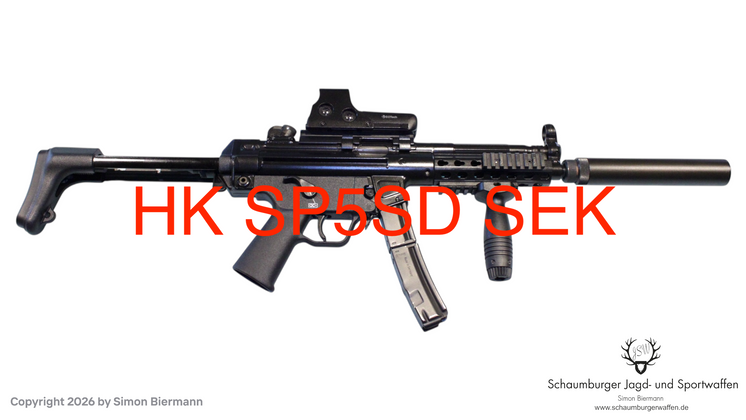Heckler&Koch HK SP5 mit Schalldämpfer schießen in Niedersachsen, ohne WBK, ab 18 Jahren.