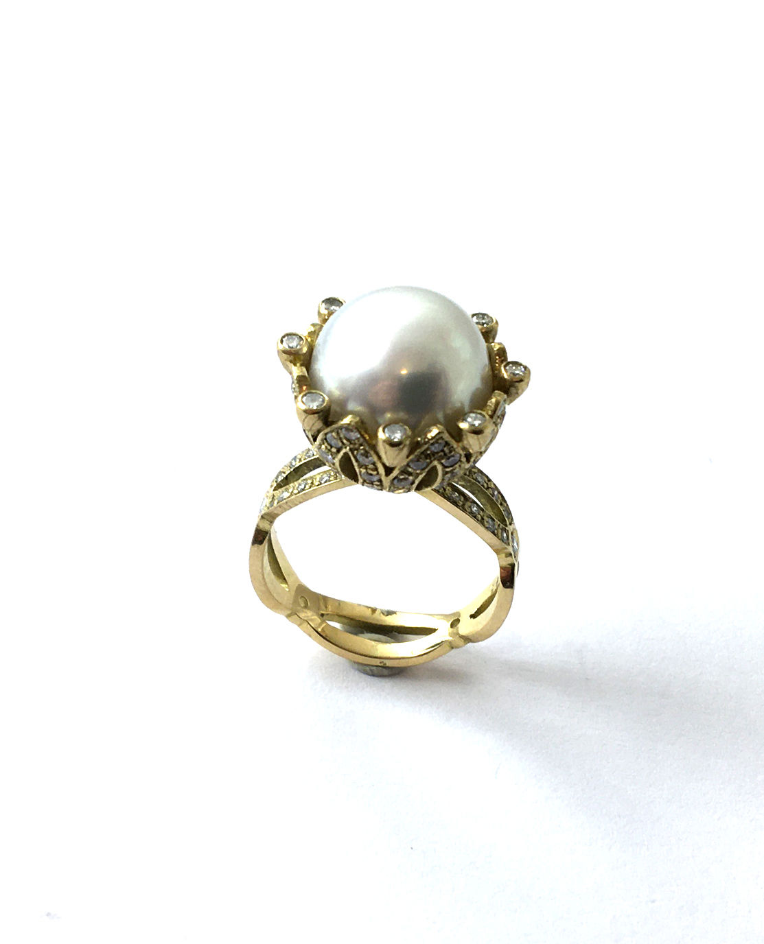 Südseezuchtperl-Diamantring