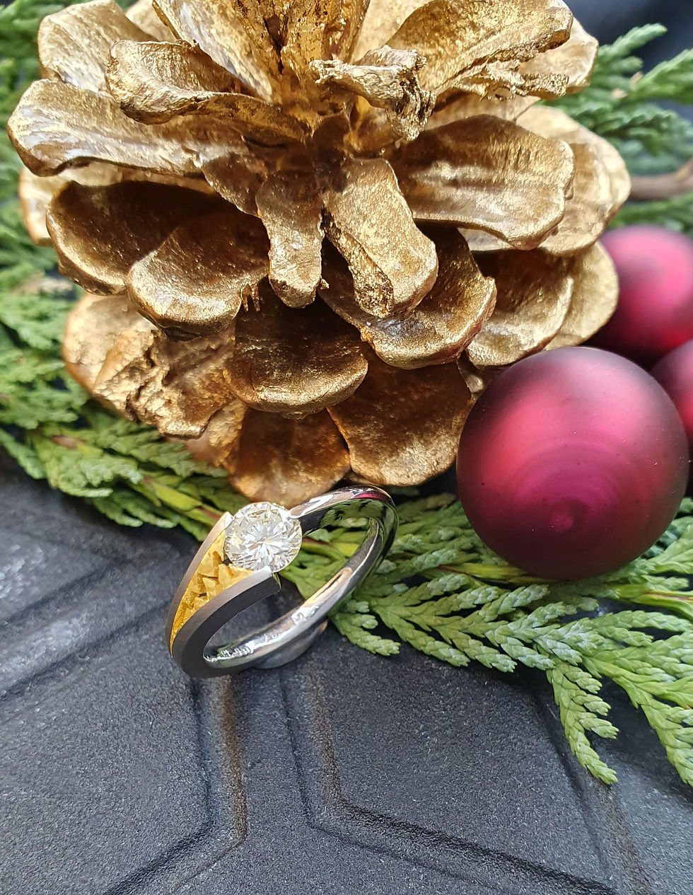 Miniaturbild: Brillant-Spannring in Platin und Feingold