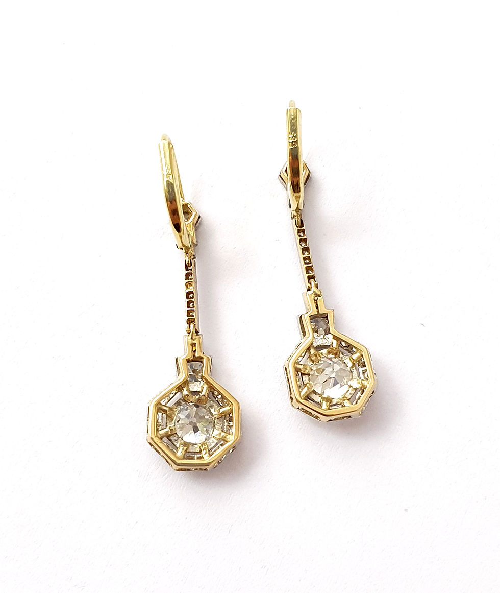 Miniaturbild: 1 Paar Diamant-Ohrhänger im Art Déco Stil "Luxury Affair"