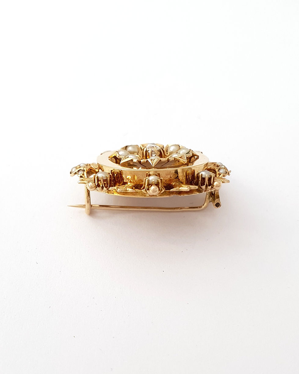 Miniaturbild: Diamant-Brosche mit Halbperlen