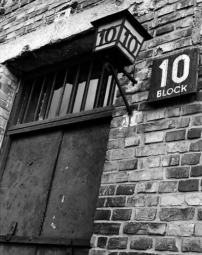 Entrance to Block 10, site of sterilization experiments..