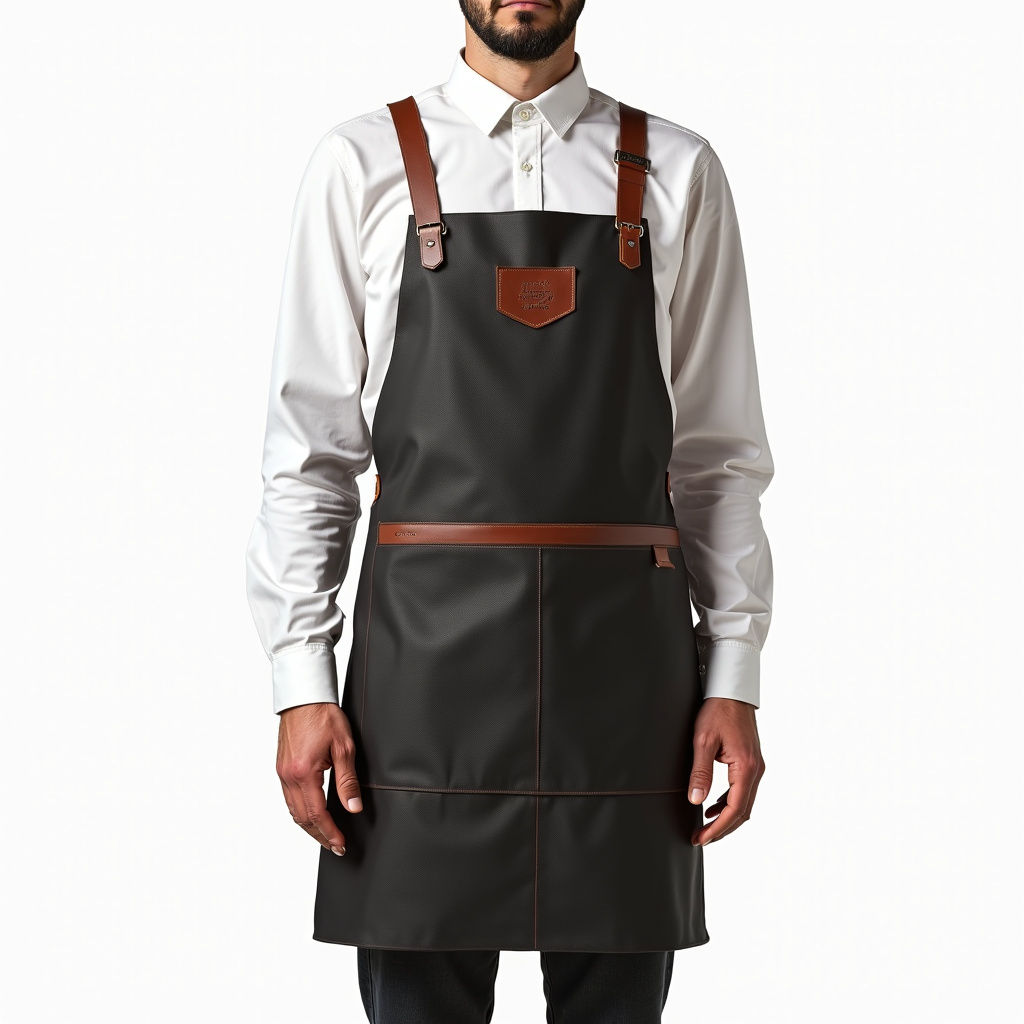 Leather Accent Bib Apron