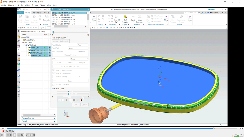 Designing and programming modular Furniture table for manufacturing on wood work multi axis CNC.