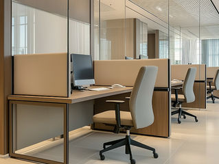A modern office glass partitioning system