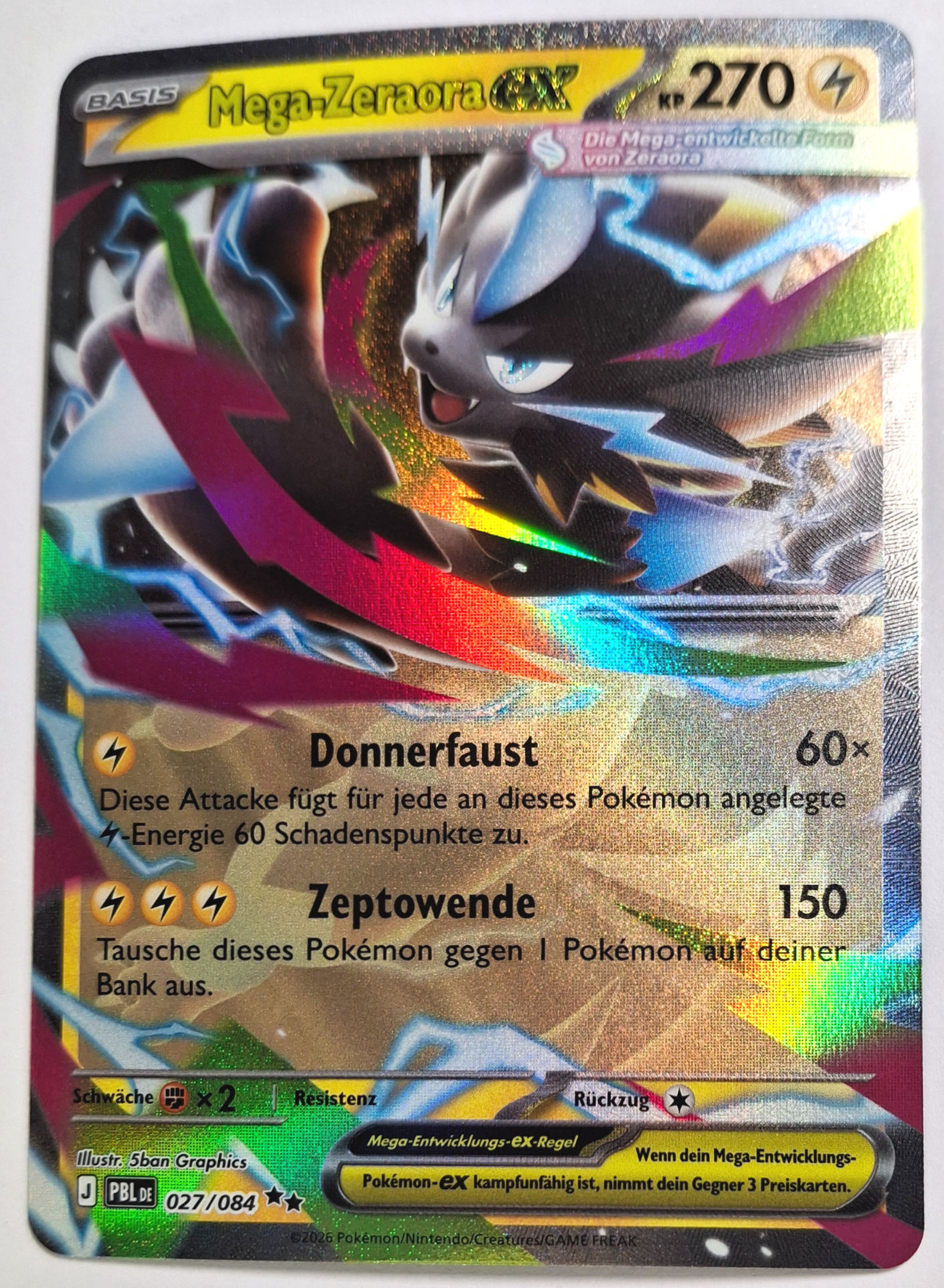 Mega-Zeraora ex 027/084 Double Rare Holo PBL Deutsch