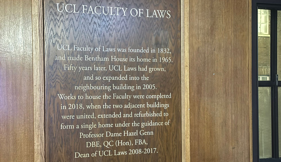 An image of the UCL Law plaque