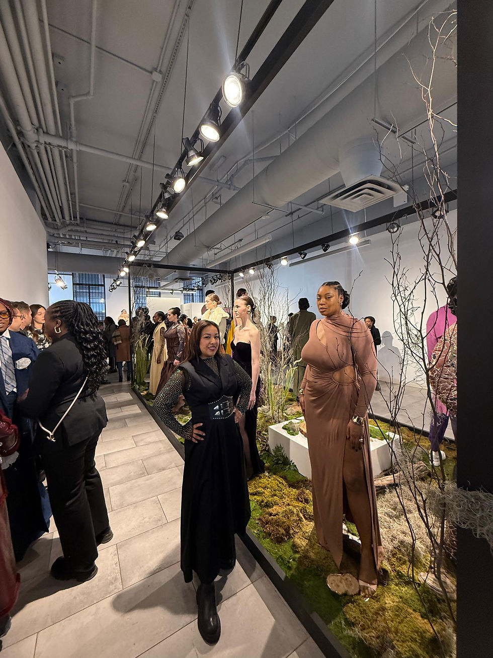 A moment among the completed looks.