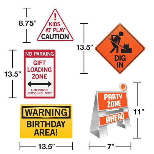 Construction Signs Kit Dean's Party Mania