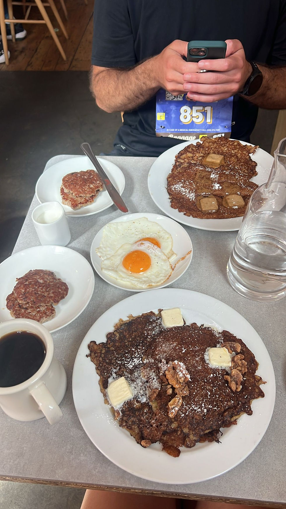 2 Eggs, 2 Sausages, and 3 Banana Nut Hot Cakes from Breakfast by Salt's Cure