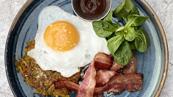 Duck egg and bacon