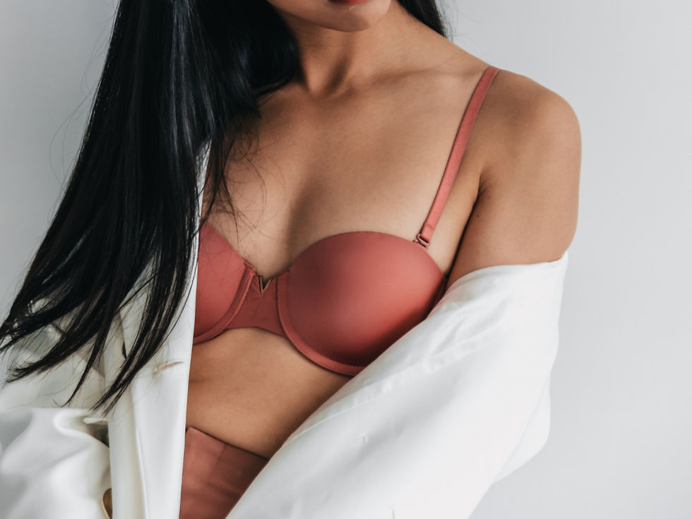 Woman wearing a summer bra