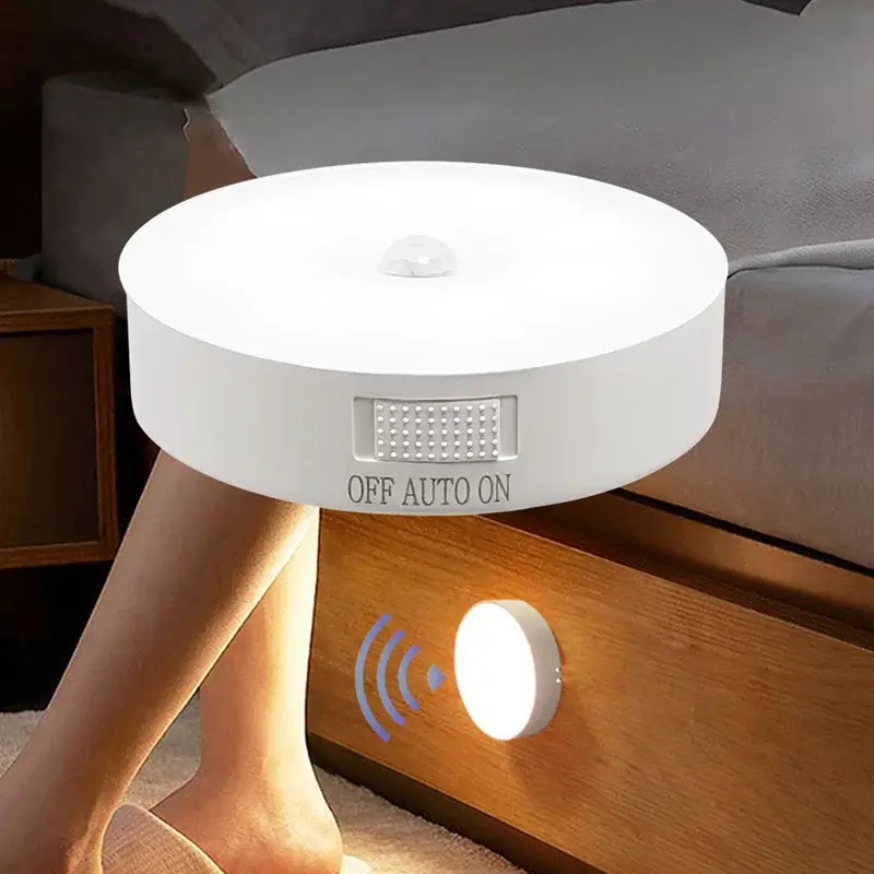 Luz com sensor de movimento USB recarregável luz noturna lâmpada LED para quarto
