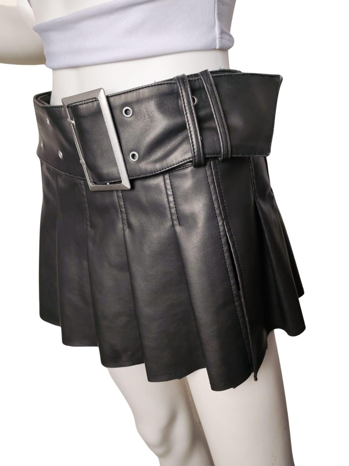 Falda tableada Piece of Cake Negra y Chocolate