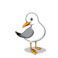  cartoon seagull with only one head add 