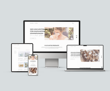 Webdesign von Kristina Vogt am Beispiel von Kriative Atelier, Freudentränen Taschentücher und Hochzeitsshop