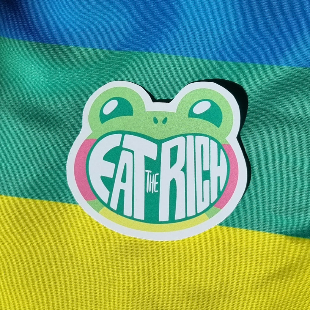 Eat the Rich Cute Frog Sticker