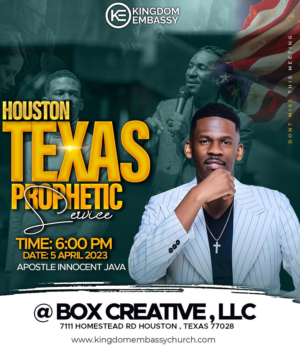 Houston Texas Prophetic Service with Apostle Innocent Java