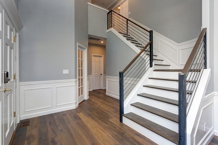 Painted staircase and railings