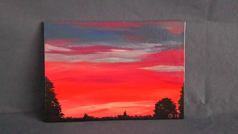Sunset - 5x7in acrylic painting