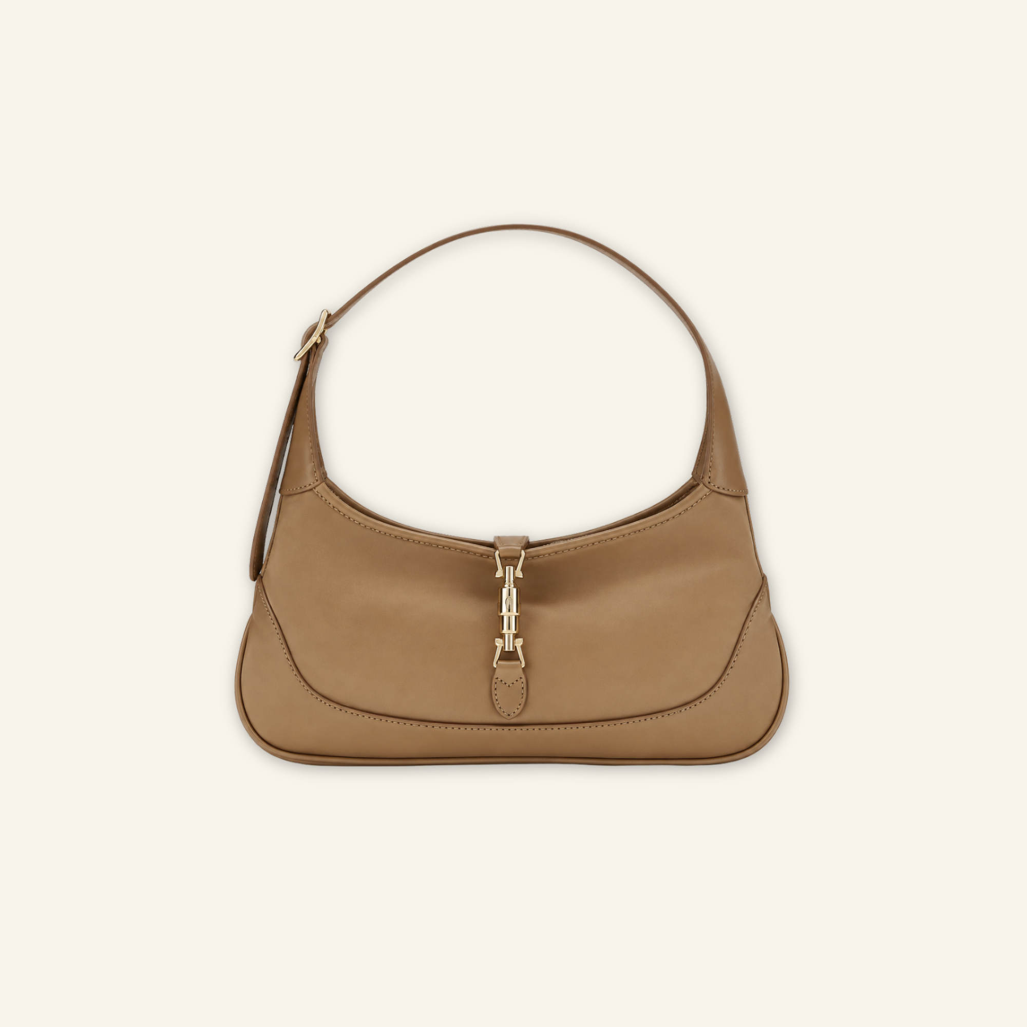Beige Calf Leather Bos Taurus Handbag