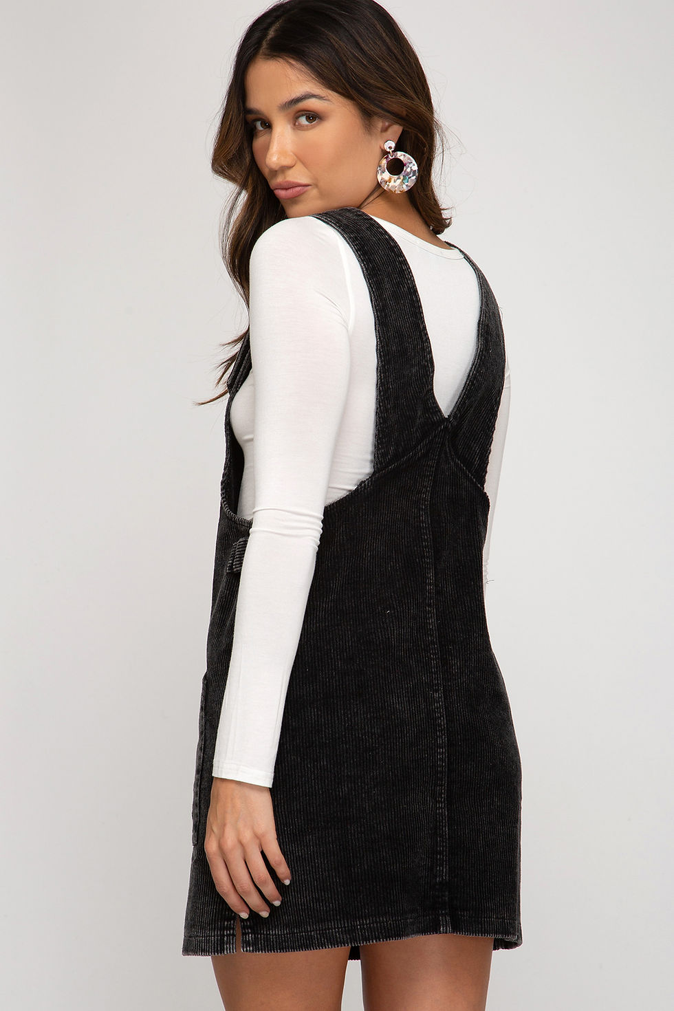 Thumbnail: Charcoal Black Overall Skirt