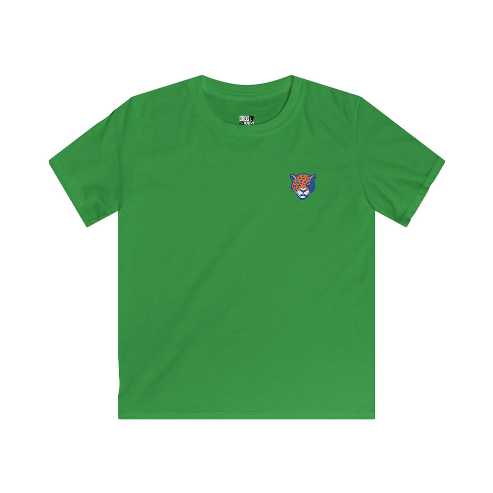 Thumbnail: Youth Jaguar Head Soft-Style Shirt (orange & blue logo)