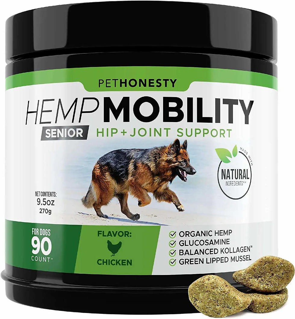 pethonesty senior hemp mobility chews for dogs