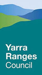 Yarra Ranges Council logo
Blue and green mountains with the words Yarra Ranges Council in white