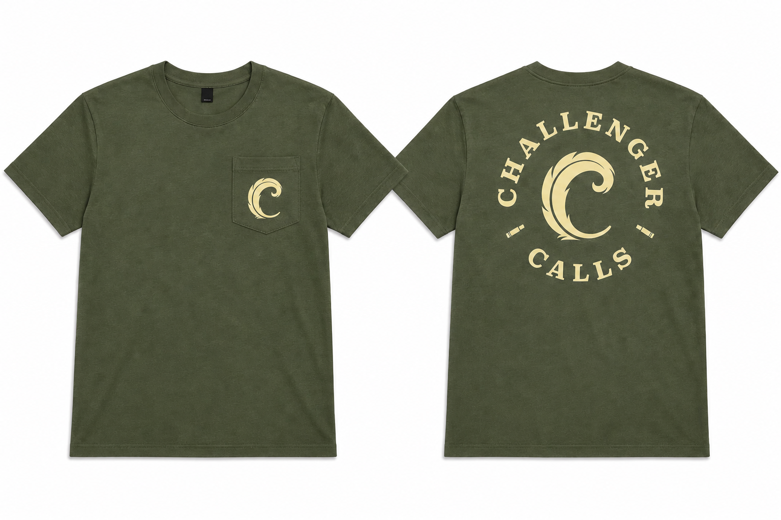 Olive T-Shirt with Front Pocket