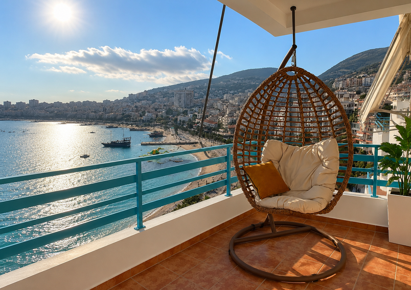 balcony sea view saranda albania rental apartments beach holiday