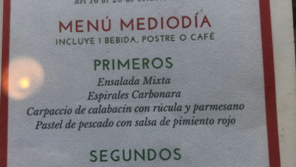 Menu del dia at La Lianta in Palma de Mallorca