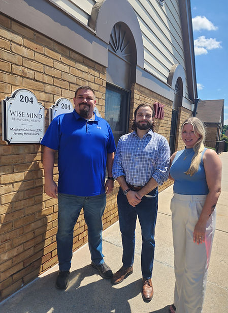 Wise Mind Behavioral Health therapists standing outside the practice in Frederick, MD