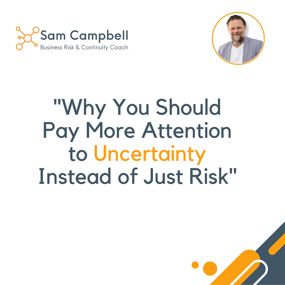 "Why You Should Pay More Attention to Uncertainty Instead of Just Risk"
