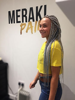 Small waist length box braids