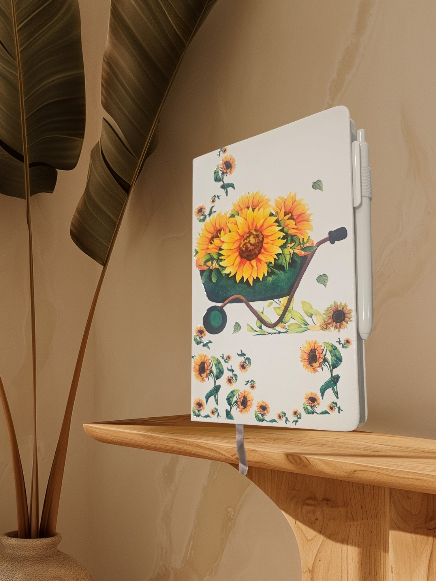 Sunflower Wheel Barrel Journal