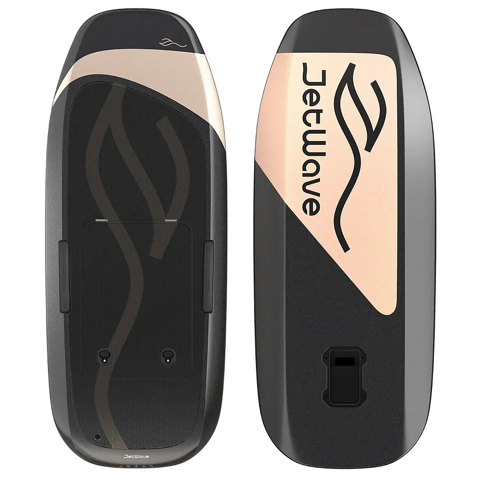 JetWave Carbon 100 eFoil carbon fiber board top and bottom view