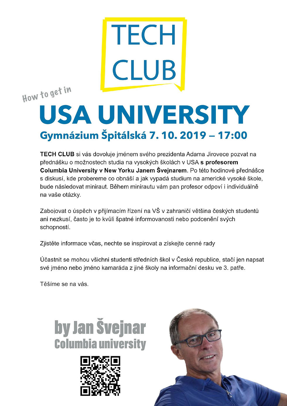 About USA university with Jan Švejnar