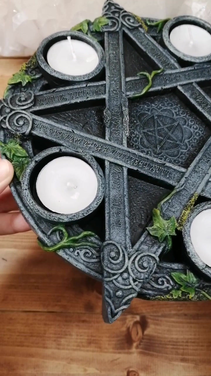 Thumbnail: Wiccan Pentagram Tealight Holder
