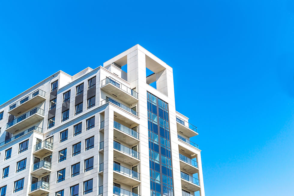 Modern high-rise luxury apartment building in Greater Cleveland Ohio — Universal Holdings real estate investing.