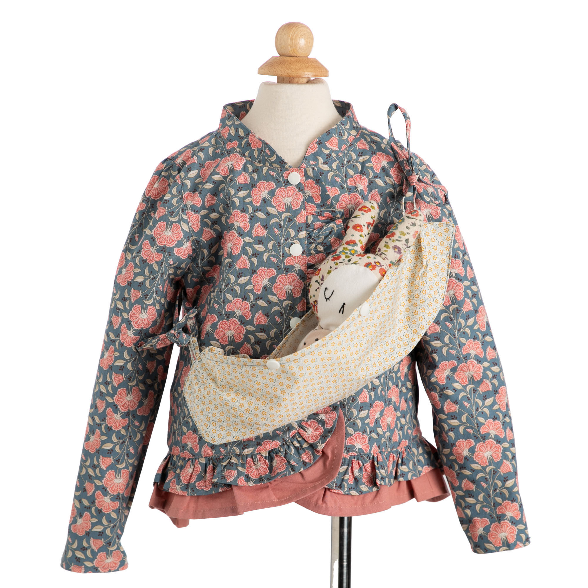 Ruffled Floral Jacket with Removable Stuffie Sling