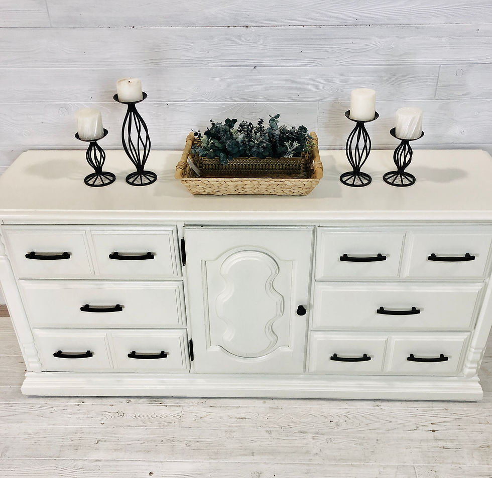 Thumbnail: Antique White Long Low Dresser