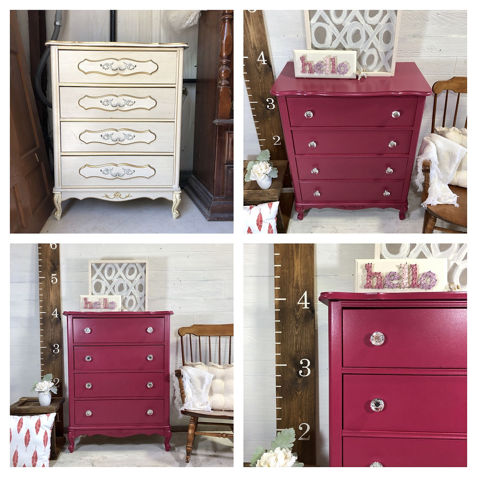 Pink French Provincial Tallboy