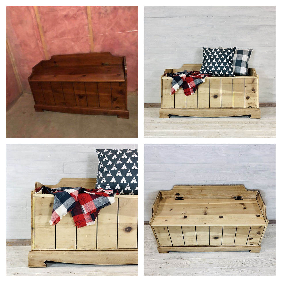 White Washed Pine Bench