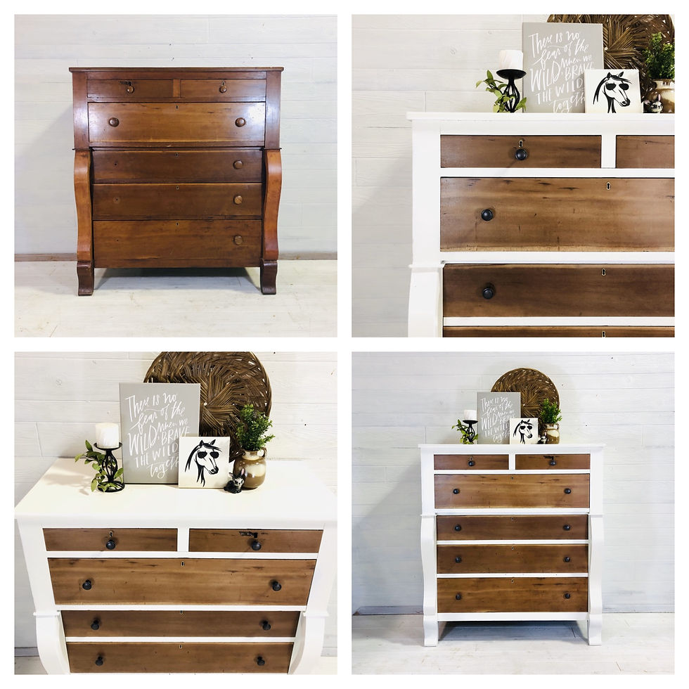 Alabaster and Antique Oak Tallboy