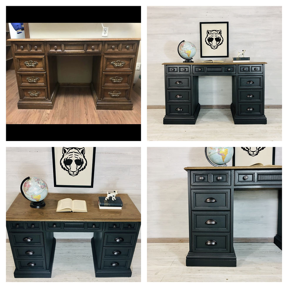 Iron Ore and Antique Oak Desk