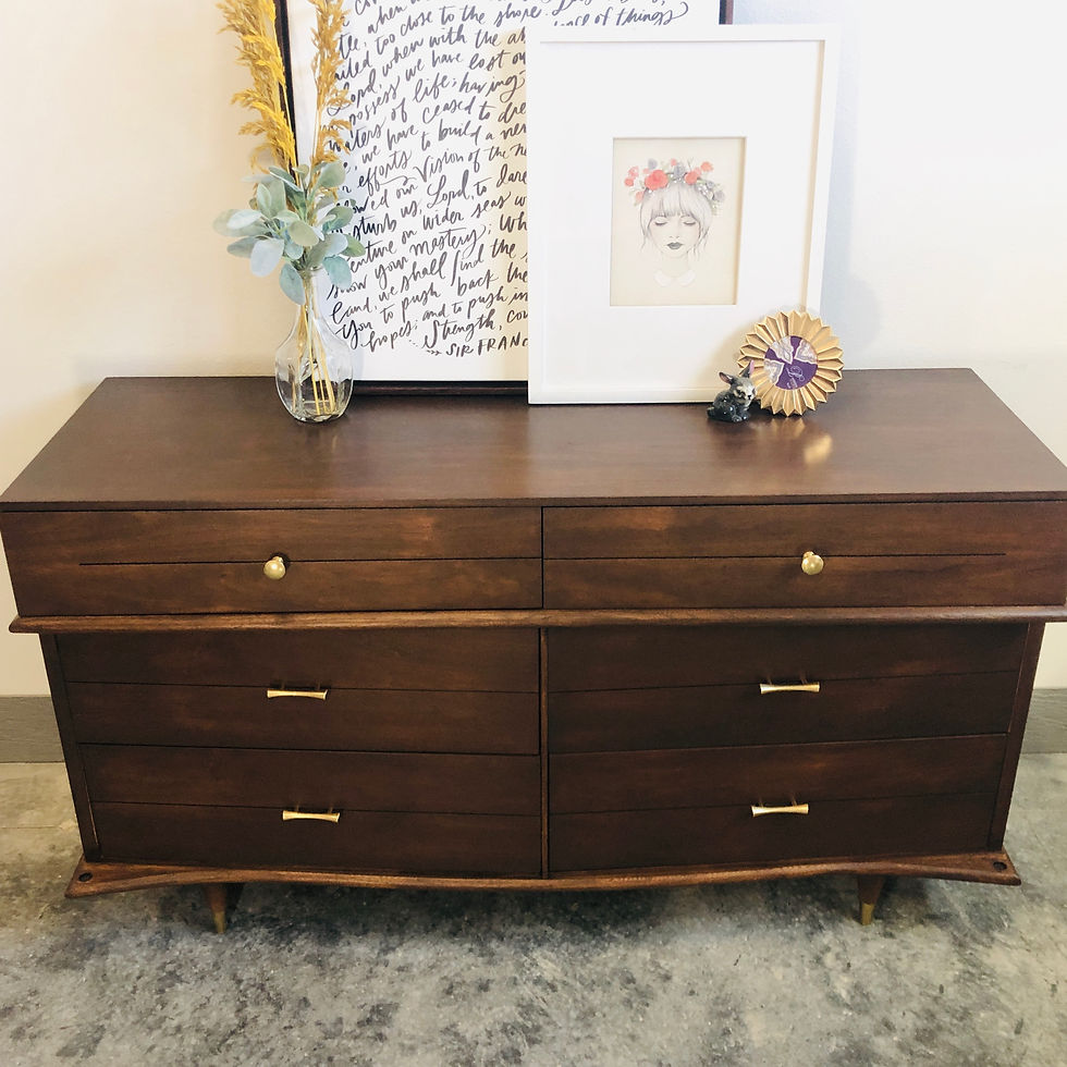 Thumbnail: Jake - 6 Drawer Wood MCM Dresser