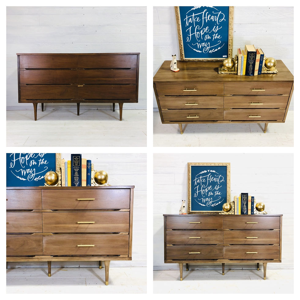 Raw Wood Wash MCM Dresser